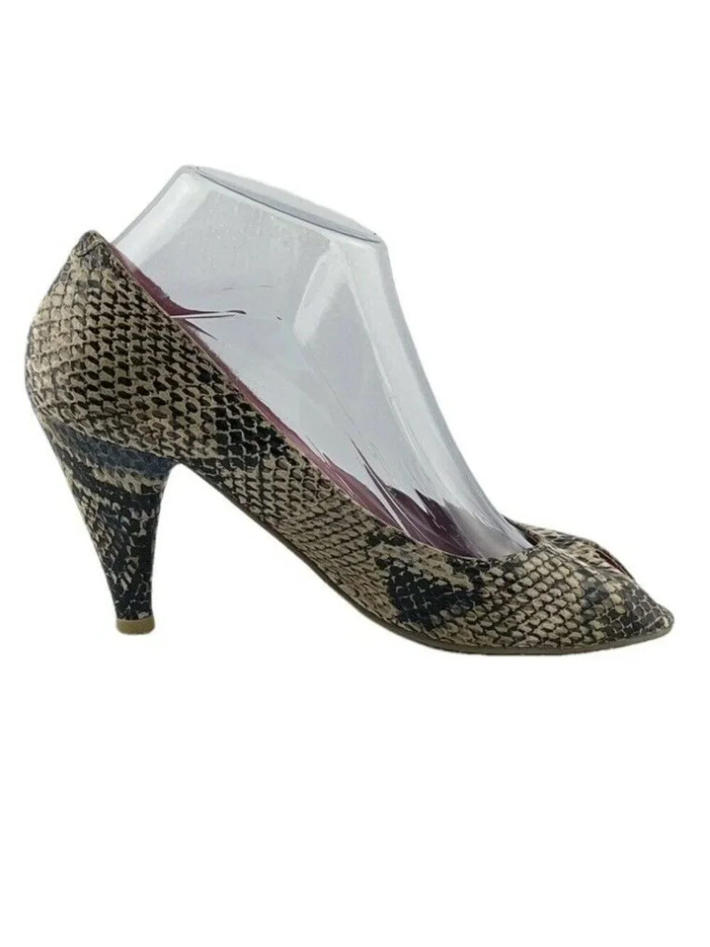 Jeffrey Campbell Snake Print Peep Toe Heels Size 7.5